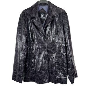 Vintage Y2K Dollhouse Jacket Women Medium Black Purple vegan Leather Dark Goth